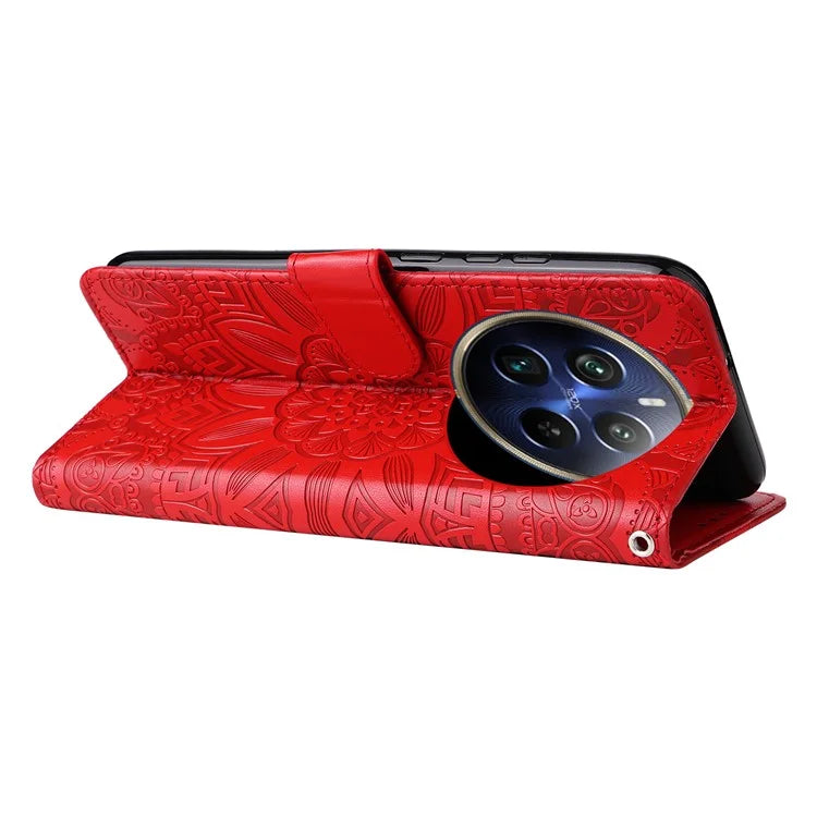 For Realme 13 Pro+ 5G / 13 Pro 5G / P1 Pro 5G / 12 Pro+ 5G / 12 Pro 5G Case Sunflower Imprint Leather Wallet Phone Cover