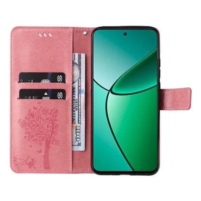 KT Imprinting Flower Series-3 For Realme Narzo 70 5G / Narzo 70 Pro 5G / P1 5G / 12 4G / 12+ 5G Case Cat Tree Pattern Flip Leather Phone Cover