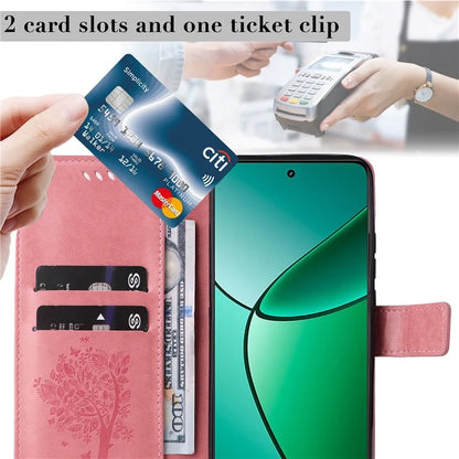 KT Imprinting Flower Series-3 For Realme Narzo 70 5G / Narzo 70 Pro 5G / P1 5G / 12 4G / 12+ 5G Case Cat Tree Pattern Flip Leather Phone Cover