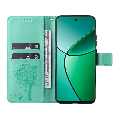 KT Imprinting Flower Series-3 For Realme Narzo 70 5G / Narzo 70 Pro 5G / P1 5G / 12 4G / 12+ 5G Case Cat Tree Pattern Flip Leather Phone Cover