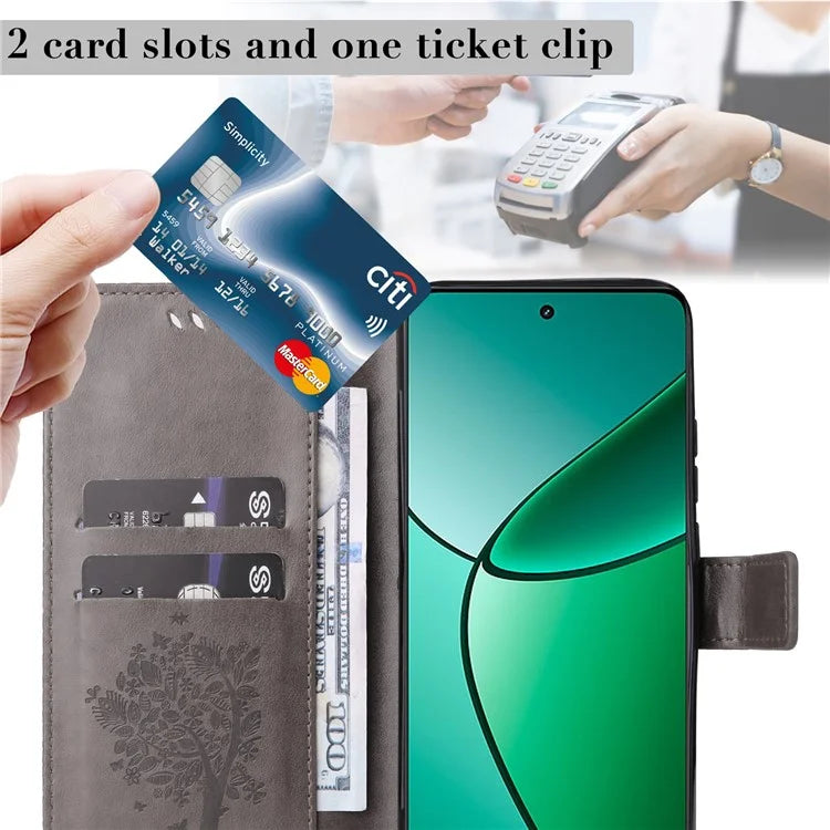KT Imprinting Flower Series-3 For Realme Narzo 70 5G / Narzo 70 Pro 5G / P1 5G / 12 4G / 12+ 5G Case Cat Tree Pattern Flip Leather Phone Cover