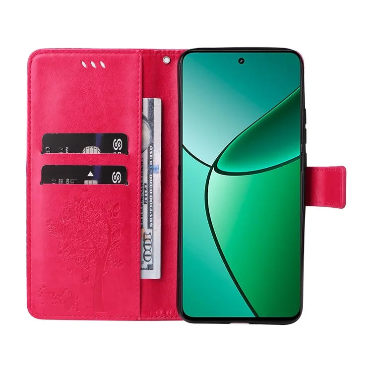 KT Imprinting Flower Series-3 For Realme Narzo 70 5G / Narzo 70 Pro 5G / P1 5G / 12 4G / 12+ 5G Case Cat Tree Pattern Flip Leather Phone Cover