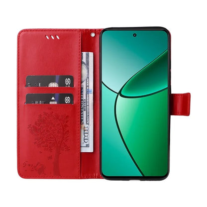 KT Imprinting Flower Series-3 For Realme Narzo 70 5G / Narzo 70 Pro 5G / P1 5G / 12 4G / 12+ 5G Case Cat Tree Pattern Flip Leather Phone Cover