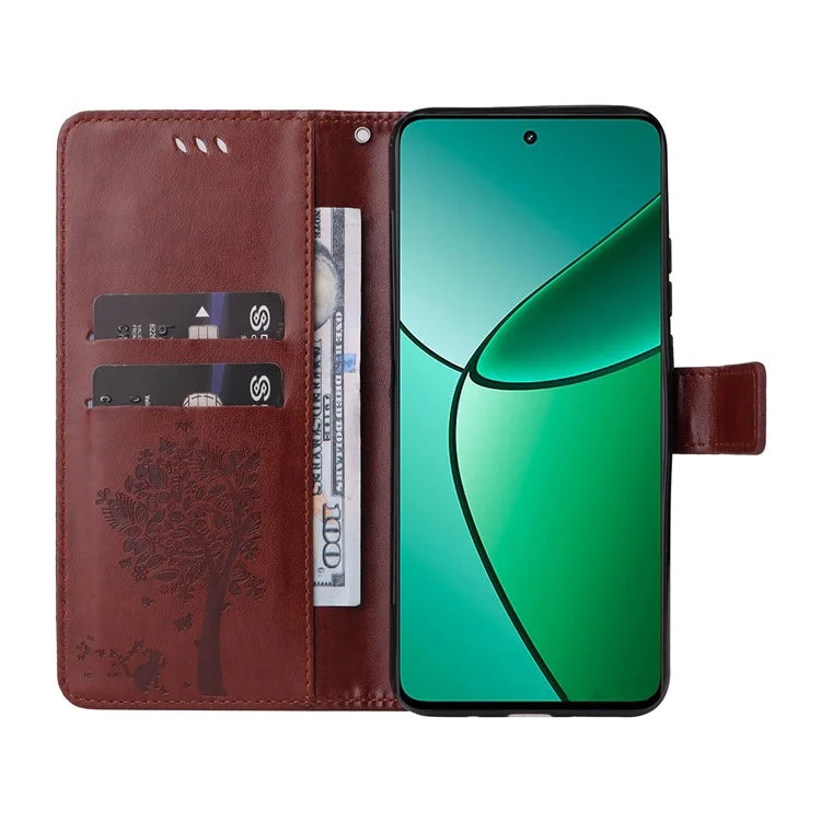 KT Imprinting Flower Series-3 For Realme Narzo 70 5G / Narzo 70 Pro 5G / P1 5G / 12 4G / 12+ 5G Case Cat Tree Pattern Flip Leather Phone Cover