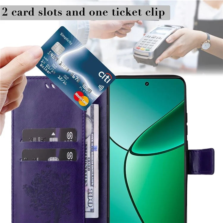 KT Imprinting Flower Series-3 For Realme Narzo 70 5G / Narzo 70 Pro 5G / P1 5G / 12 4G / 12+ 5G Case Cat Tree Pattern Flip Leather Phone Cover
