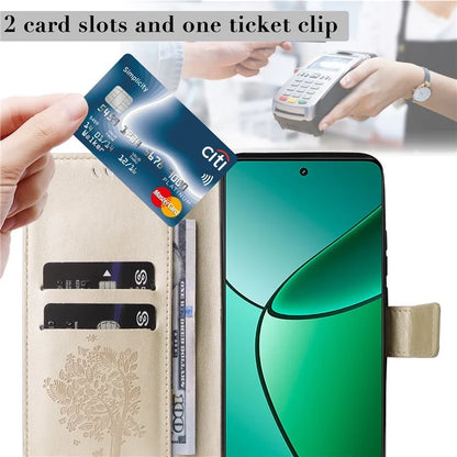 KT Imprinting Flower Series-3 For Realme Narzo 70 5G / Narzo 70 Pro 5G / P1 5G / 12 4G / 12+ 5G Case Cat Tree Pattern Flip Leather Phone Cover