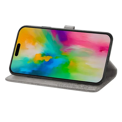 For iPhone 16 Plus Case Mandala Embossed Design Leather Wallet Phone Cover