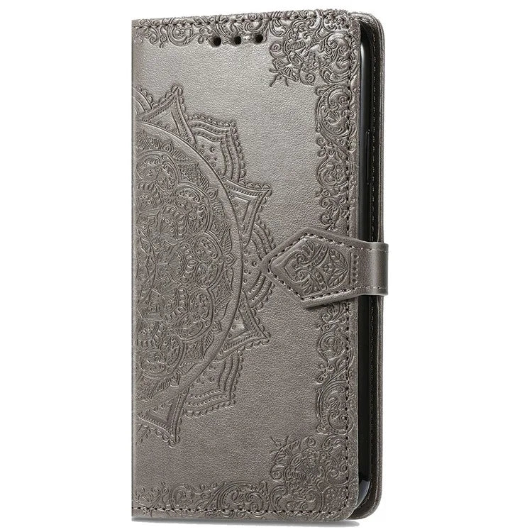 For iPhone 16 Plus Case Mandala Embossed Design Leather Wallet Phone Cover
