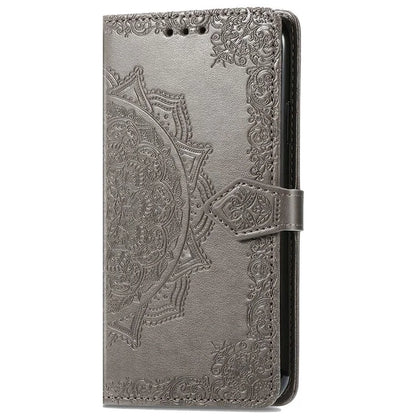 For iPhone 16 Plus Case Mandala Embossed Design Leather Wallet Phone Cover