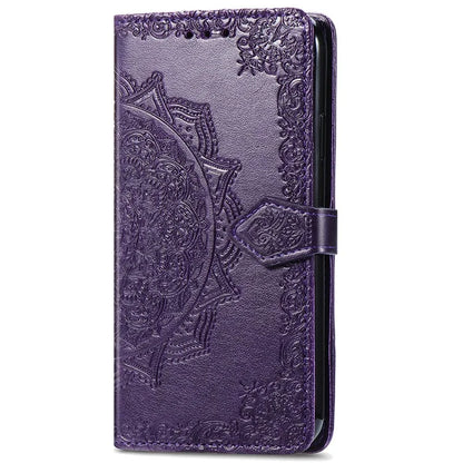 For iPhone 16 Plus Case Mandala Embossed Design Leather Wallet Phone Cover