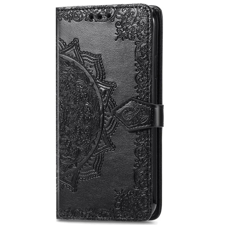 For iPhone 16 Plus Case Mandala Embossed Design Leather Wallet Phone Cover