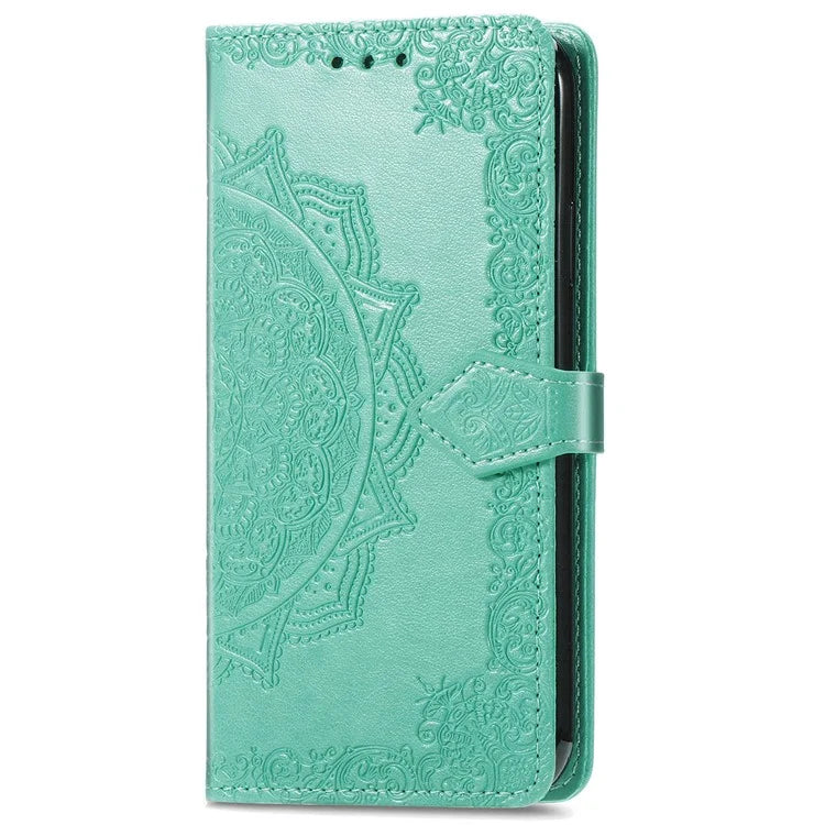For iPhone 16 Plus Case Mandala Embossed Design Leather Wallet Phone Cover