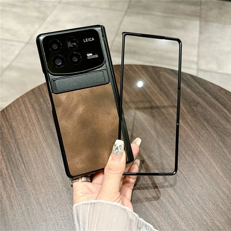 For Xiaomi Mix Fold 4 5G Case Leather+PC Kickstand Phone Cover