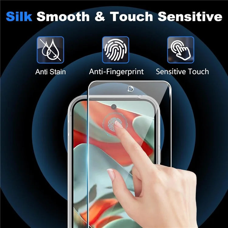 For Google Pixel 9 / 9 Pro Clear TPU Anti-Scratch Phone Case + 2.5D Arc Edge Screen Protector