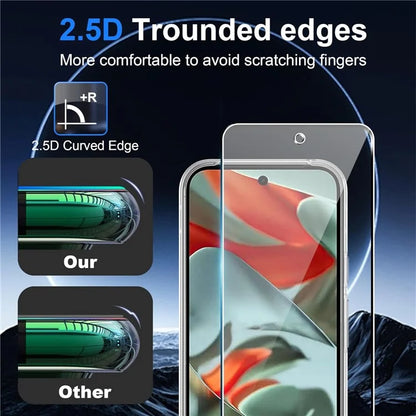 For Google Pixel 9 / 9 Pro Clear TPU Anti-Scratch Phone Case + 2.5D Arc Edge Screen Protector