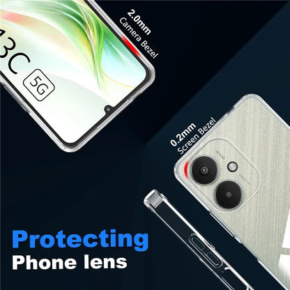 For Xiaomi Redmi 13C 5G / 13C 4G / 13R 5G / Poco M6 5G Clear TPU Anti-Scratch Phone Case + 2.5D Arc Edge Screen Protector
