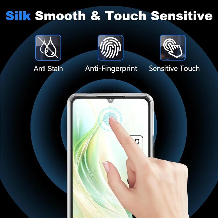 For Xiaomi Redmi 13C 5G / 13C 4G / 13R 5G / Poco M6 5G Clear TPU Anti-Scratch Phone Case + 2.5D Arc Edge Screen Protector