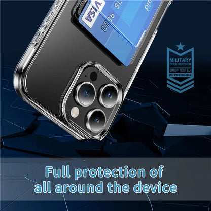 For iPhone 16 Pro Clear Case TPU+PC+Acrylic Cell Phone Case with Card Holder