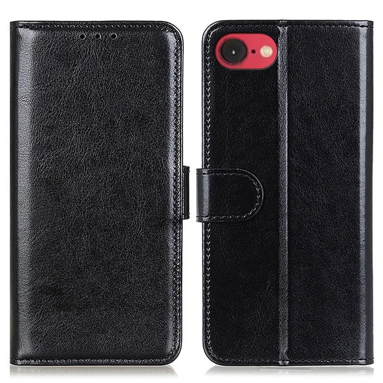 For iPhone SE (2024) Case Crazy Horse Texture PU Leather Phone Stand Cover