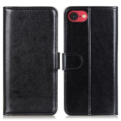 For iPhone SE (2024) Case Crazy Horse Texture PU Leather Phone Stand Cover