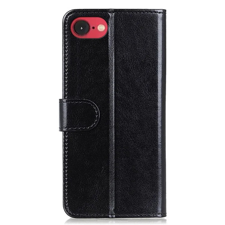 For iPhone SE (2024) Case Crazy Horse Texture PU Leather Phone Stand Cover