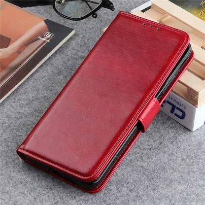 For iPhone SE (2024) Case Crazy Horse Texture PU Leather Phone Stand Cover