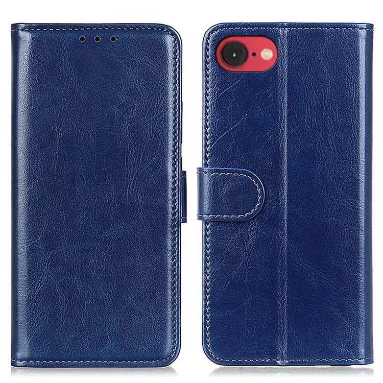 For iPhone SE (2024) Case Crazy Horse Texture PU Leather Phone Stand Cover