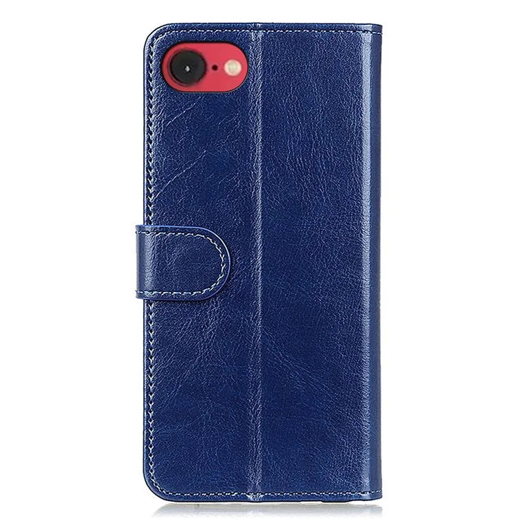 For iPhone SE (2024) Case Crazy Horse Texture PU Leather Phone Stand Cover