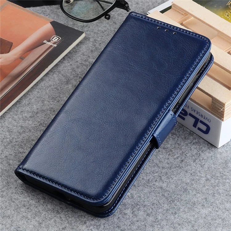 For iPhone SE (2024) Case Crazy Horse Texture PU Leather Phone Stand Cover