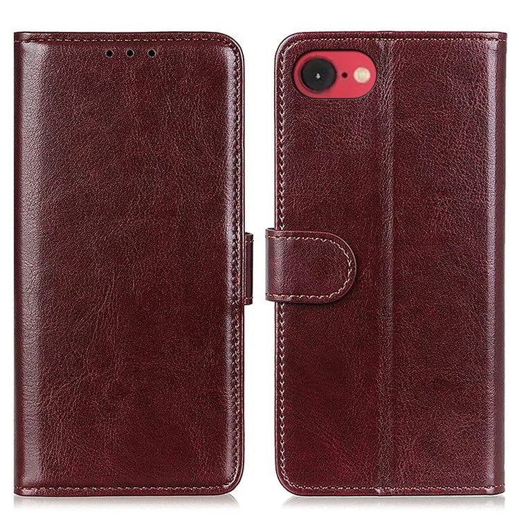 For iPhone SE (2024) Case Crazy Horse Texture PU Leather Phone Stand Cover