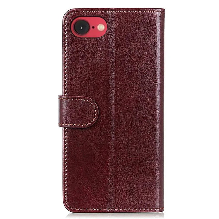 For iPhone SE (2024) Case Crazy Horse Texture PU Leather Phone Stand Cover