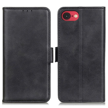 For iPhone SE (2024) Case Stand Cowhide Texture PU Leather Phone Cover