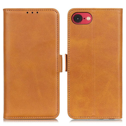 For iPhone SE (2024) Case Stand Cowhide Texture PU Leather Phone Cover