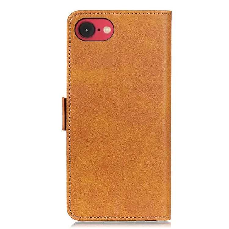 For iPhone SE (2024) Case Stand Cowhide Texture PU Leather Phone Cover