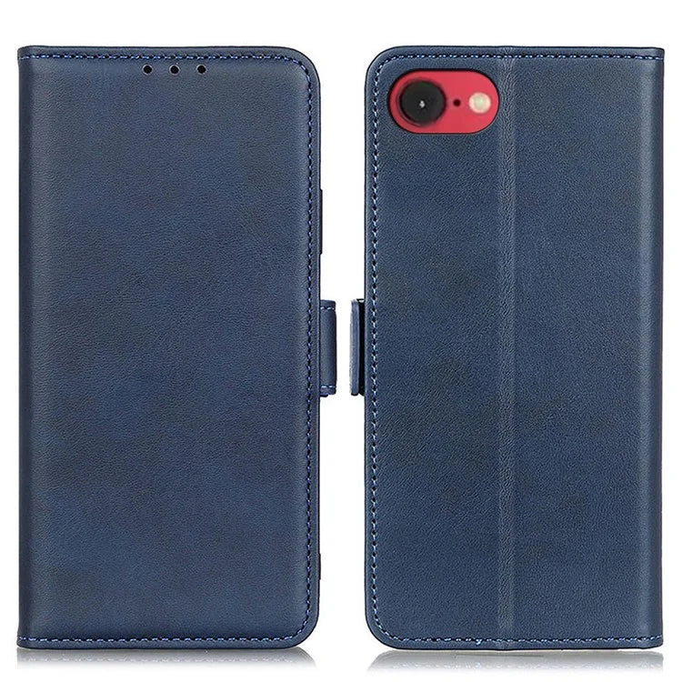For iPhone SE (2024) Case Stand Cowhide Texture PU Leather Phone Cover