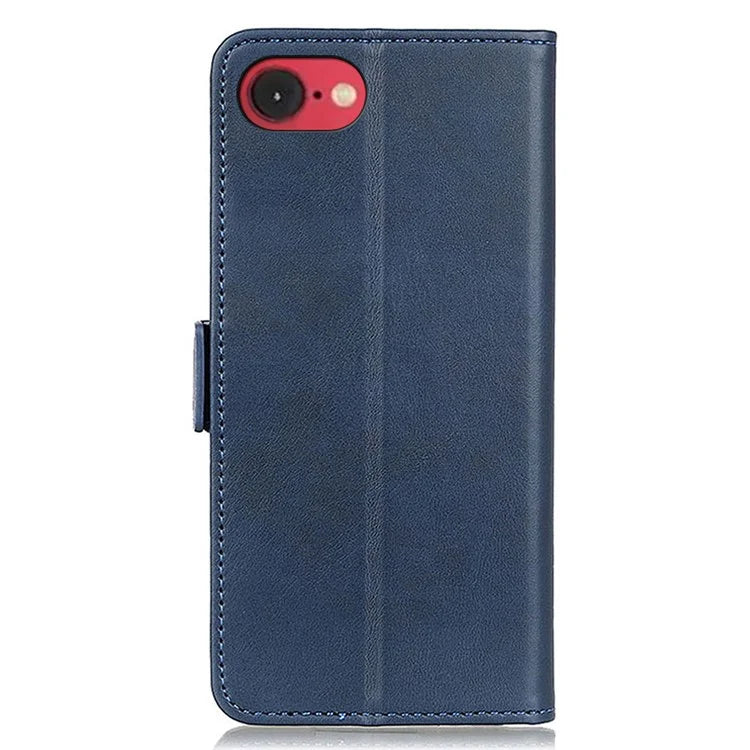 For iPhone SE (2024) Case Stand Cowhide Texture PU Leather Phone Cover