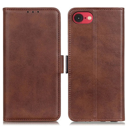 For iPhone SE (2024) Case Stand Cowhide Texture PU Leather Phone Cover