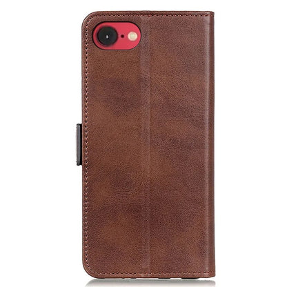 For iPhone SE (2024) Case Stand Cowhide Texture PU Leather Phone Cover
