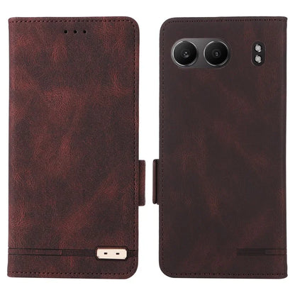 For OnePlus Nord 4 Case Leather Wallet Flip Phone Cover with Hardware Decor