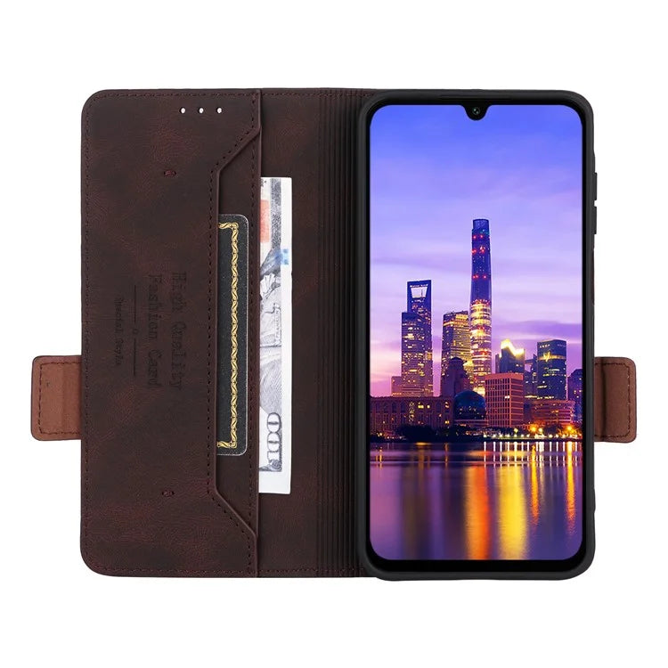 For Samsung Galaxy A16 5G Case Leather Wallet Flip Phone Cover with Hardware Decor