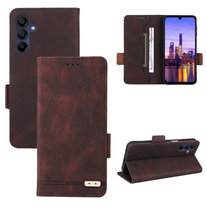 For Samsung Galaxy A16 5G Case Leather Wallet Flip Phone Cover with Hardware Decor