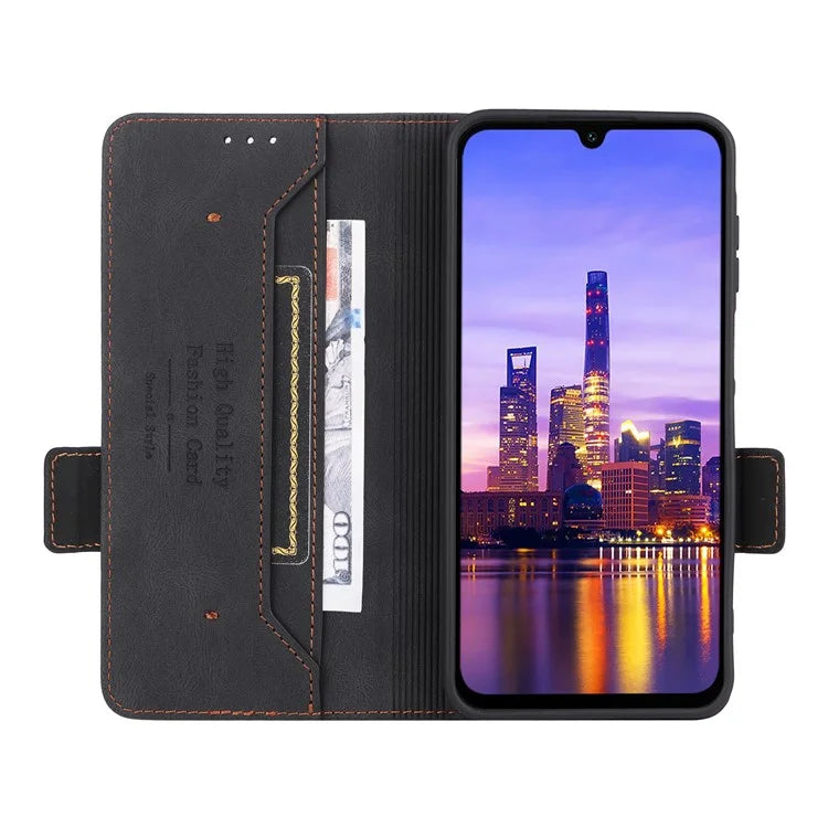 For Samsung Galaxy A16 5G Case Leather Wallet Flip Phone Cover with Hardware Decor