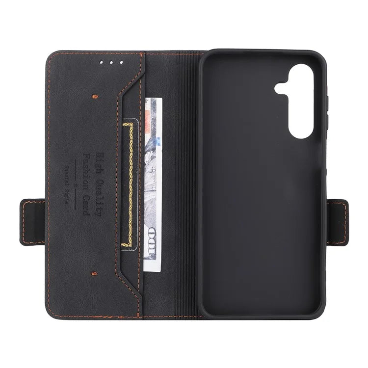 For Samsung Galaxy A16 5G Case Leather Wallet Flip Phone Cover with Hardware Decor