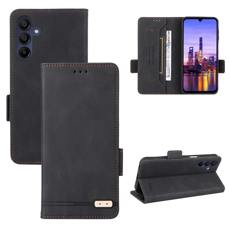 For Samsung Galaxy A16 5G Case Leather Wallet Flip Phone Cover with Hardware Decor