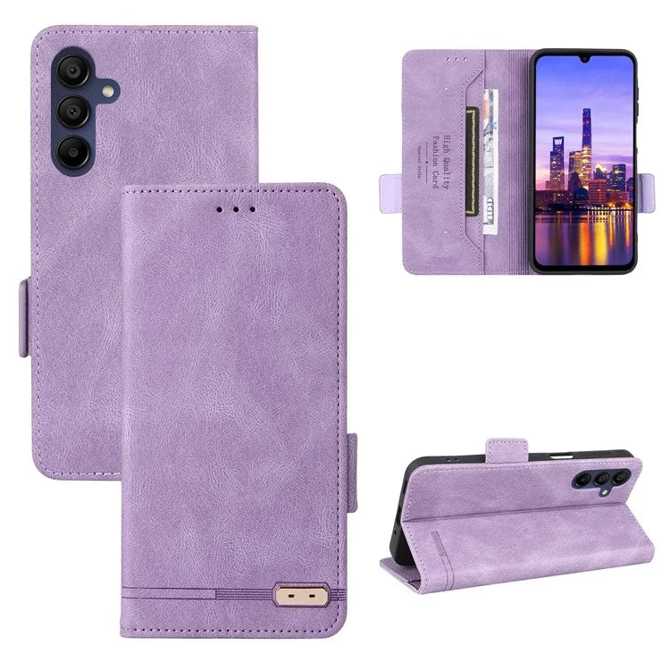 For Samsung Galaxy A16 5G Case Leather Wallet Flip Phone Cover with Hardware Decor