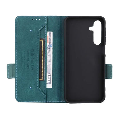 For Samsung Galaxy A16 5G Case Leather Wallet Flip Phone Cover with Hardware Decor