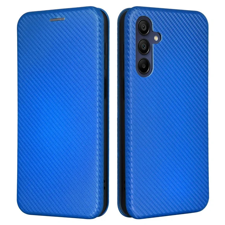 For Samsung Galaxy A16 5G Case Carbon Fiber Texture Drop-Proof PU Leather Phone Cover