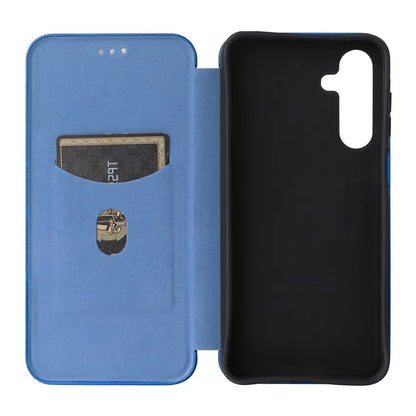 For Samsung Galaxy A16 5G Case Carbon Fiber Texture Drop-Proof PU Leather Phone Cover