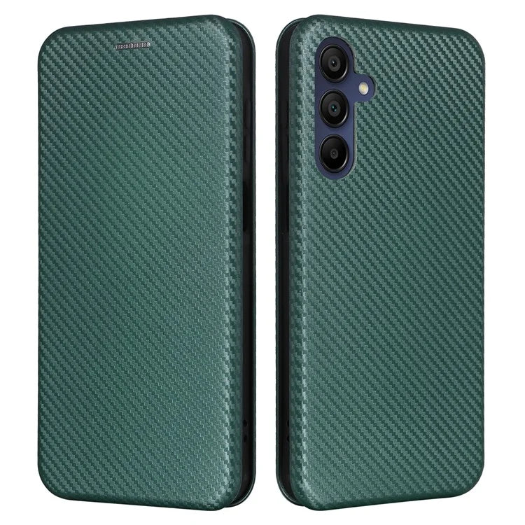 For Samsung Galaxy A16 5G Case Carbon Fiber Texture Drop-Proof PU Leather Phone Cover