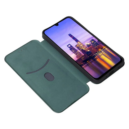 For Samsung Galaxy A16 5G Case Carbon Fiber Texture Drop-Proof PU Leather Phone Cover